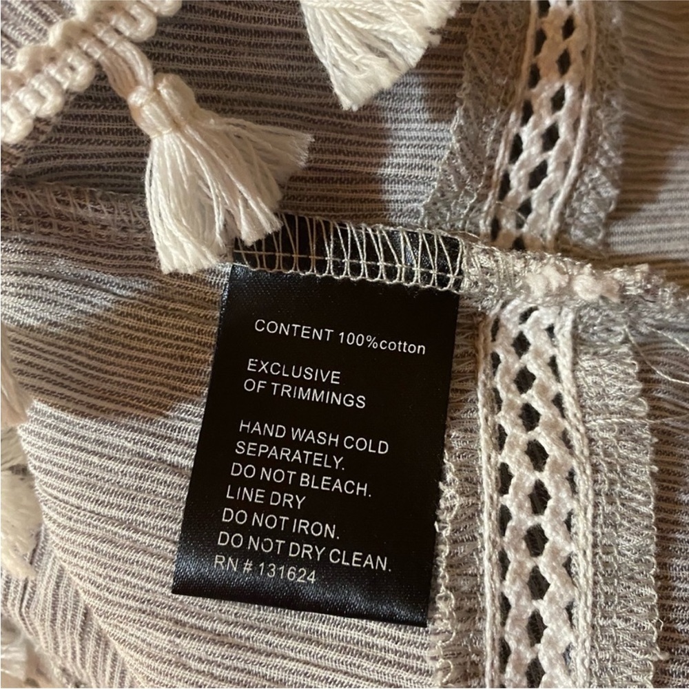 Calessa Off-the-Shoulder Fringe Tassels‎ Boho Top - Picture 8 of 8
